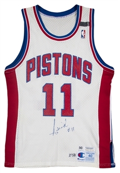 1990 Isiah Thomas Game Used & Signed Detroit Pistons Home Jersey (Beckett) 
